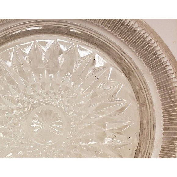 Serving Dish- Clear Pressed Glass- Diamond and Star Pattern - Picture 9 of 9